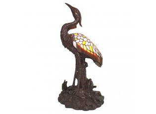 Vitrážová stolní lampa Tiffany Pélican - 21*21*53 cm E14/max 1*25W