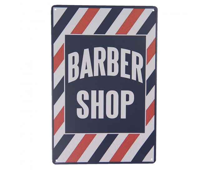 Nástěnná kovová cedule Barber Shop - 20*30 cm Clayre & Eef