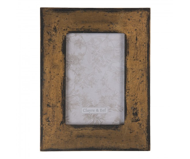 Bronzovo-hnědý fotorámeček s patinou - 17*1*22 cm / 10*15 cm Clayre & Eef