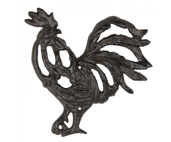 Kovová dekorace na zeď v designu kohouta - 28*3*27 cm