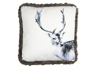 Sametový polštář s Jelenem a kožešinou - 45*45 cm
