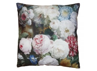 Sametový povlak na polštář s rozkvetlými květy Manon - 45*45 cm