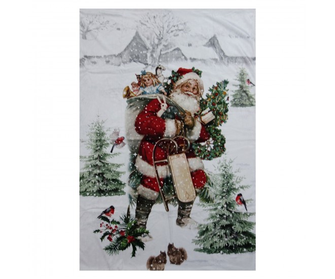 Plyšový pléd /přehoz Santa - 130*170 cm Clayre & Eef