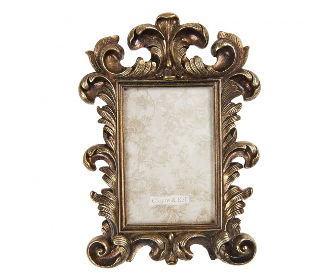 Antik zlatý fotorámeček s ornamenty - 18*2*27 cm / 10*15 cm Clayre & Eef