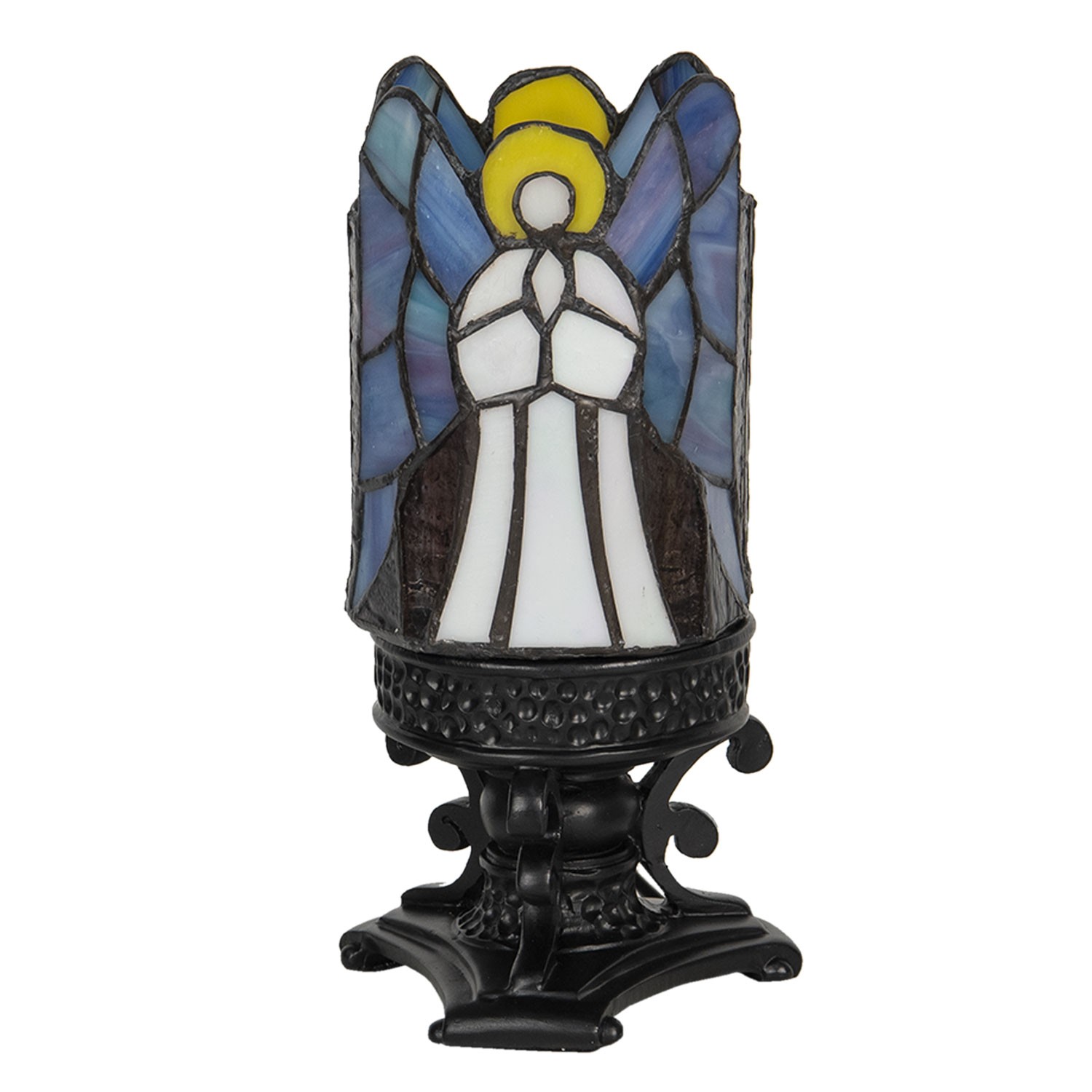 Vitrážová stolní lampa Tiffany Ange – Ø 14*21 cm E14/max 1*25W Clayre & Eef Vitrážová stolní lampa Tiffany Ange – Ø 14*21 cm E14/max 1*25W Clayre & Eef