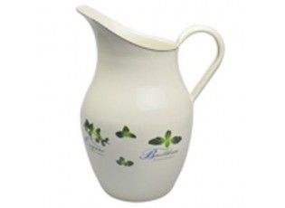 Krémový smaltovaný džbán s bylinkami Herbs - 20*26cm - 2.5L