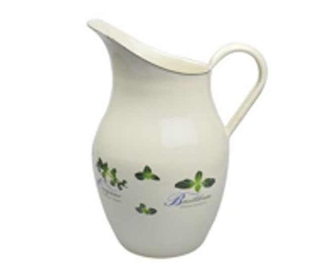 Krémový smaltovaný džbán s bylinkami Herbs - 20*26cm - 2.5L M&uuml;nder Email