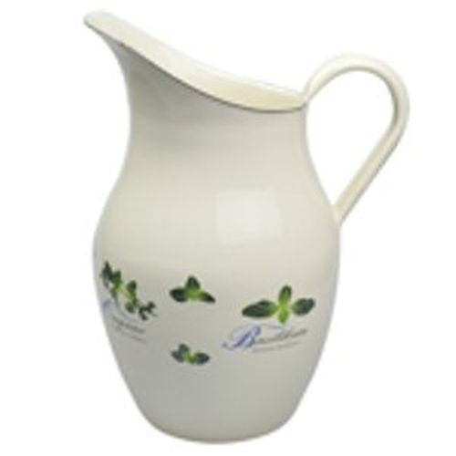 Krémový smaltovaný džbán s bylinkami Herbs - 20*26cm - 2.5L