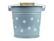 Šedý smaltovaný kyblík s puntíky Grey dot - Ø24*23cm - 6L M&uuml;nder Email