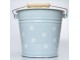Modrý smaltovaný kyblík s puntíky Blue dot - Ø24*23cm - 6L M&uuml;nder Email