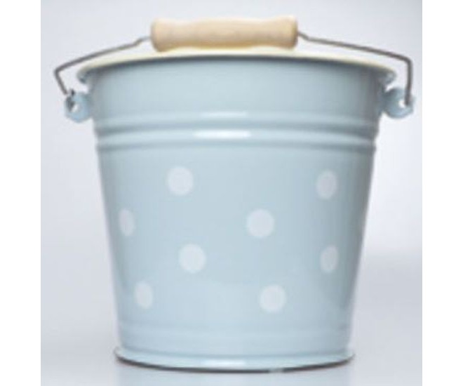 Modrý smaltovaný kyblík s puntíky Blue dot - Ø24*23cm - 6L M&uuml;nder Email