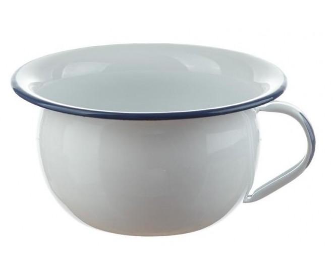 Bílá smaltovaná mísa s uchem - Ø 18*10cm - 1L M&uuml;nder Email