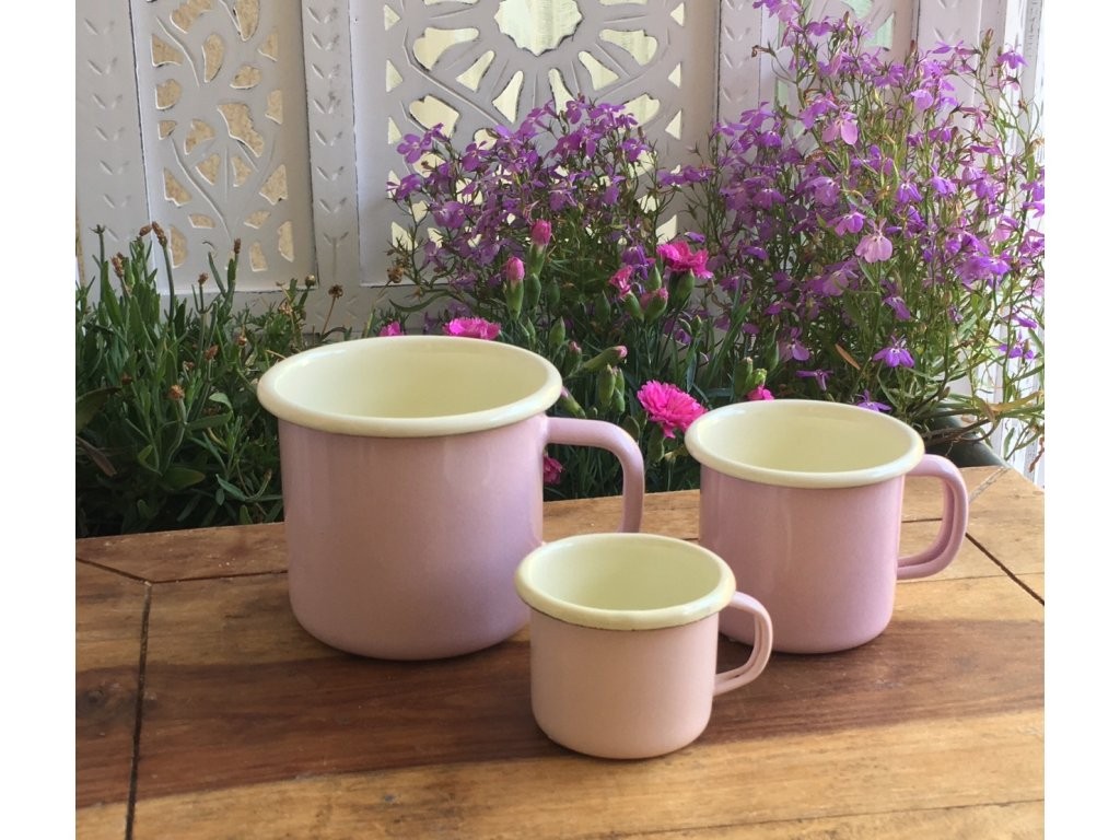 Růžový smaltovaný hrnek Pink dot - Ø8*8cm - 250ml Münder Email Růžový smaltovaný hrnek Pink dot - Ø8*8cm - 250ml Münder Email