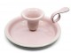 Růžový smaltovaný svícen Pink dot - Ø 13*6cm M&uuml;nder Email