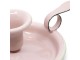 Růžový smaltovaný svícen Pink dot - Ø 13*6cm M&uuml;nder Email