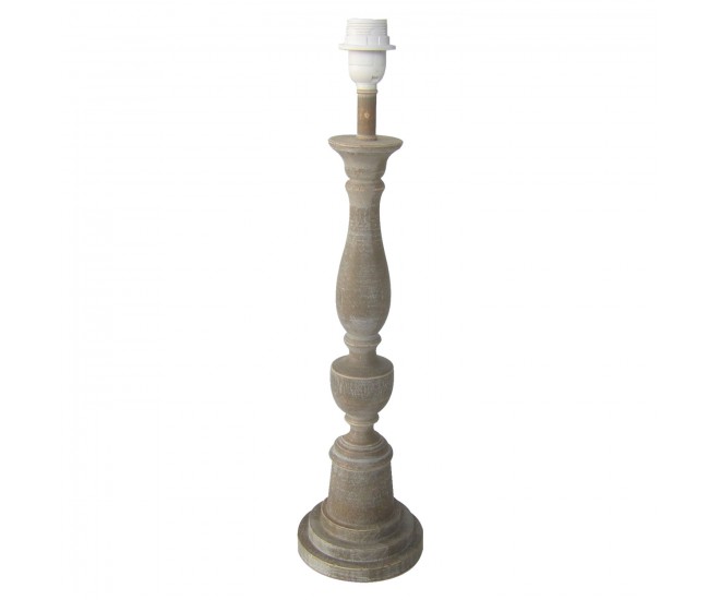 Dřevěná světle hnědá základna Orbis s patinou - Ø 15*59 cm E27 Clayre & Eef
