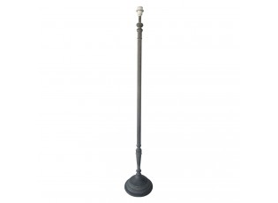 Šedá dřevěná noha k lampě s patinou - Ø 24*147 cm E27