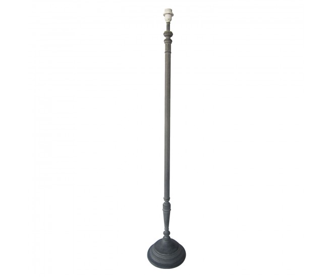 Šedá dřevěná noha k lampě s patinou - Ø 24*147 cm E27 Clayre & Eef