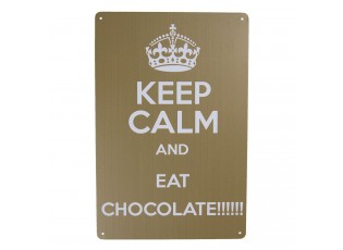 Nástěnná kovová cedule Eat Chocolate - 20*30 cm