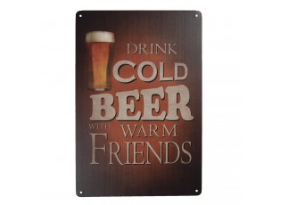 Nástěnná kovová cedule Drink Beer - 20*30 cm