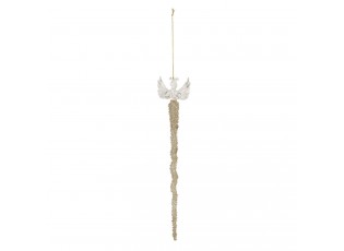 Závěsný skleněný anděl se třpytkami Léonne - 2*2*25 cm