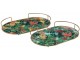 Set 2 podnosů s držadly Tropical - 46*29*5,5 cm J-Line by Jolipa