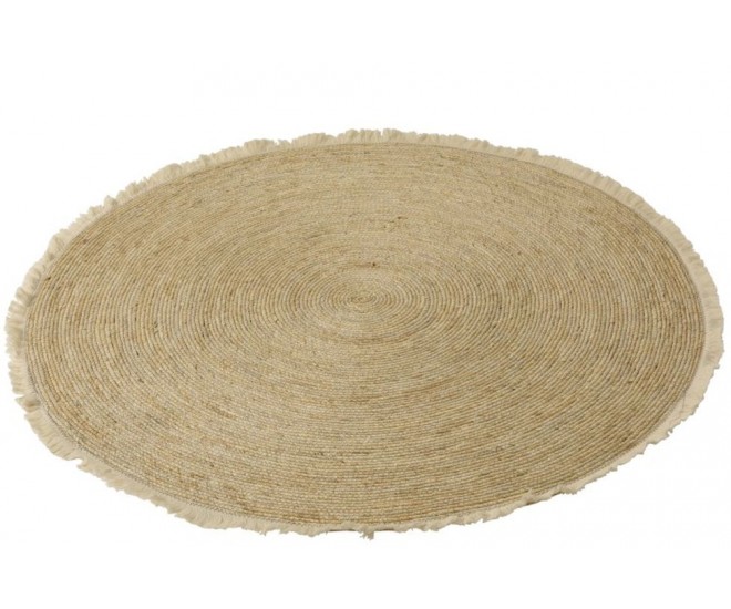 Přírodní kulatý koberec z mořské trávy s třásněmi - Ø 120 cm J-Line by Jolipa