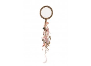 Přírodní závěsná dekorace s peříčky Feathers - 8*3*30cm