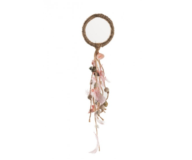 Přírodní závěsná dekorace s peříčky Feathers - 8*3*30cm J-Line by Jolipa