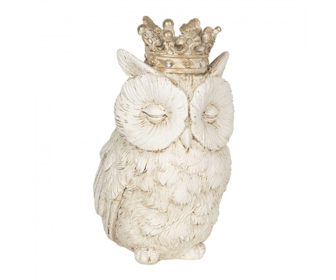 Dekorace sova s korunkou - 7*7*12 cm Clayre & Eef