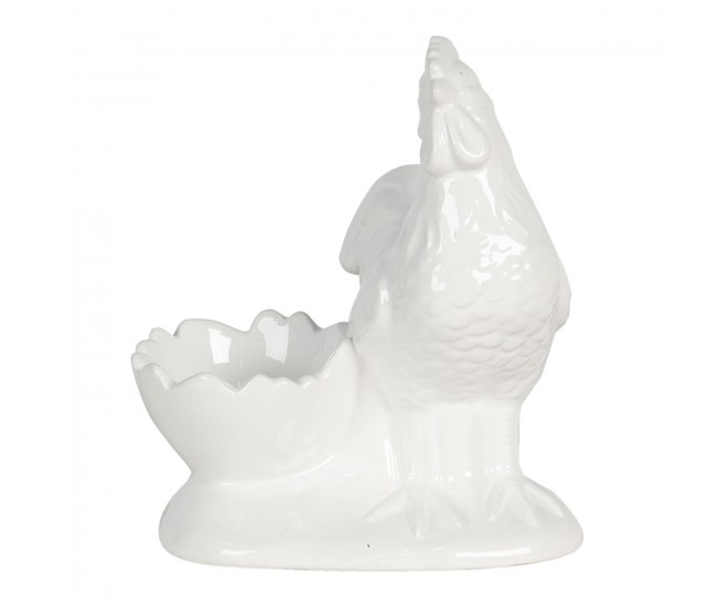 Držák na vajíčko ve tvaru skořápky se slepičkou - 11*9*13 cm Clayre & Eef