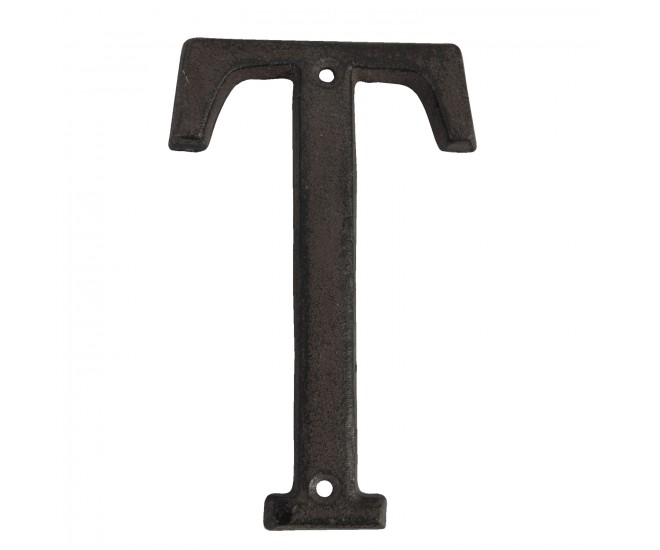 Nástěnné kovové písmeno T - 13 cm Clayre & Eef