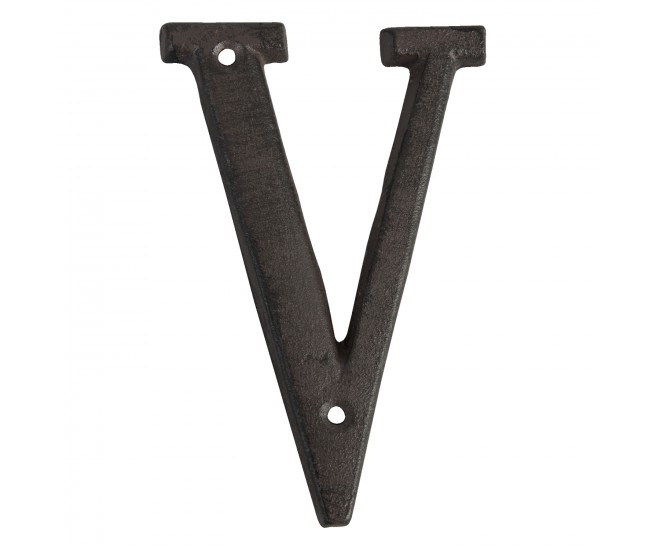 Nástěnné kovové písmeno V - 13 cm Clayre & Eef