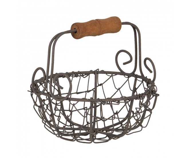 Malý drátěný košík s uchem Filaire – Ø 11*11 cm Clayre & Eef