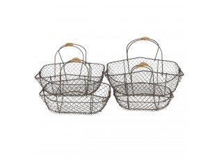 Set 4 drátěných košíků s uchy Filaire - 38*28*15*36 / 34*23*32 / 31*20*27 / 27*17*24 cm