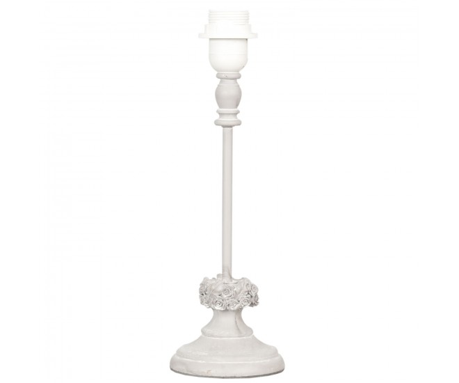 Šedá základna ke stolní lampě s růžičkami – Ø 11*35 cm E27/max 1*60W Clayre & Eef