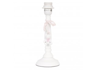 Bílá dřevěná základna k lampě s medvídkem – Ø 11*29 cm E27/max 1*60W