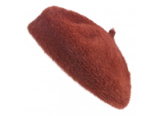 Hnědý chlupatý dětský baret
