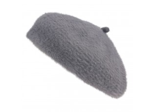 Šedý chlupatý dětský baret