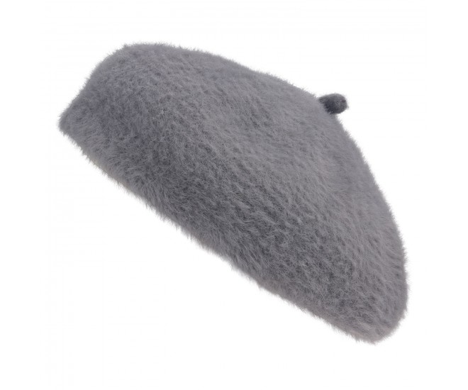 Šedý chlupatý dětský baret Clayre & Eef