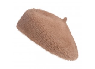Dětský hnědý chlupatý baret