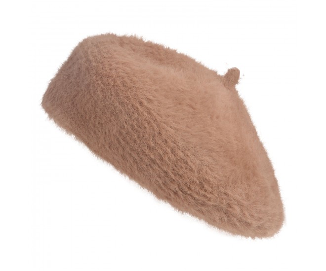 Dětský hnědý chlupatý baret Clayre & Eef