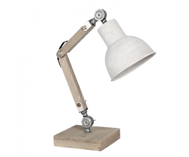 Dřevěno-kovová stolní lampa Amaury - 15*15*47 cm E27/max 1*60W Clayre & Eef