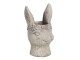 Šedý květináč v designu zaječí slečny s květinami - 13*13*21 cm Clayre & Eef