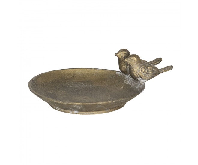 Dekorační bronzová miska s ptáčky - 11*9*2 cm Clayre & Eef