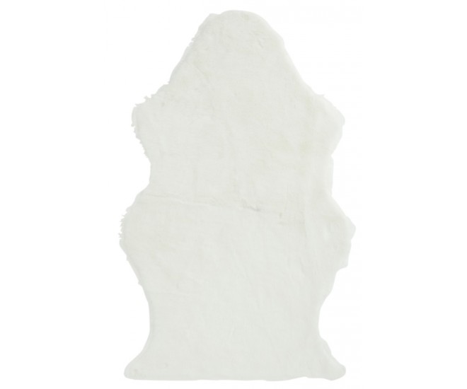 Bílá chlupatá umělá kožešina Pelt - 95*60 cm J-Line by Jolipa