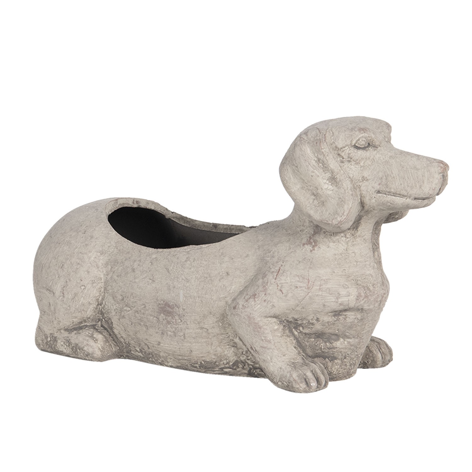 Šedý květináč pes Jezevčík menší - 24*9*13 cm Clayre & Eef Šedý květináč pes Jezevčík menší - 24*9*13 cm Clayre & Eef