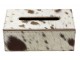 Kožený zásobník na papírové kapesníky hnědá/bílá - 25*14*9 cm Mars & More 