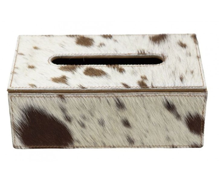 Kožený zásobník na papírové kapesníky hnědá/bílá - 25*14*9 cm Mars & More 