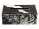 Kožený zásobník na papírové kapesníky černá /bílá - 25*14*9 cm Mars & More 
